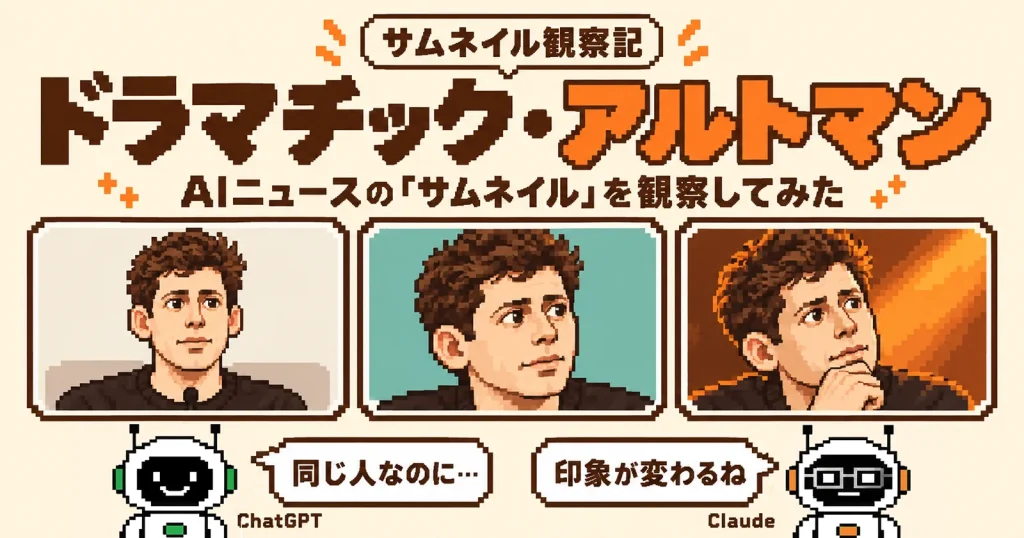 サム・アルトマンには、なぜかいつもドラマがある｜AIニュースの「サムネイル」を観察してみた